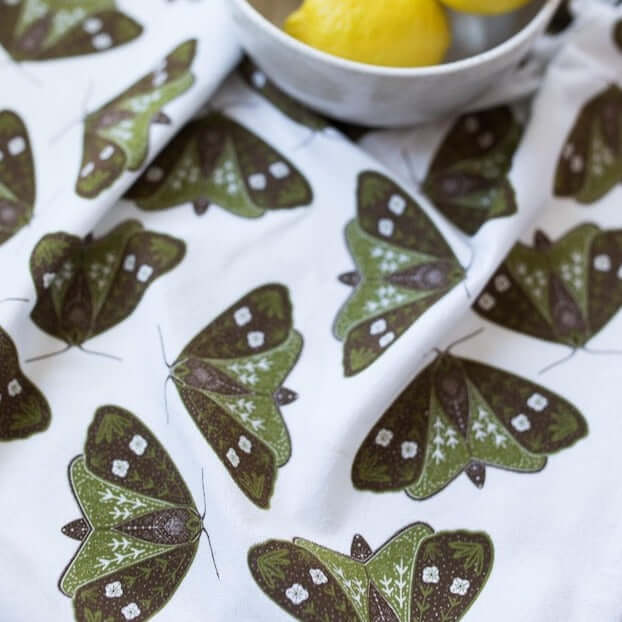 Moths Tea Towel