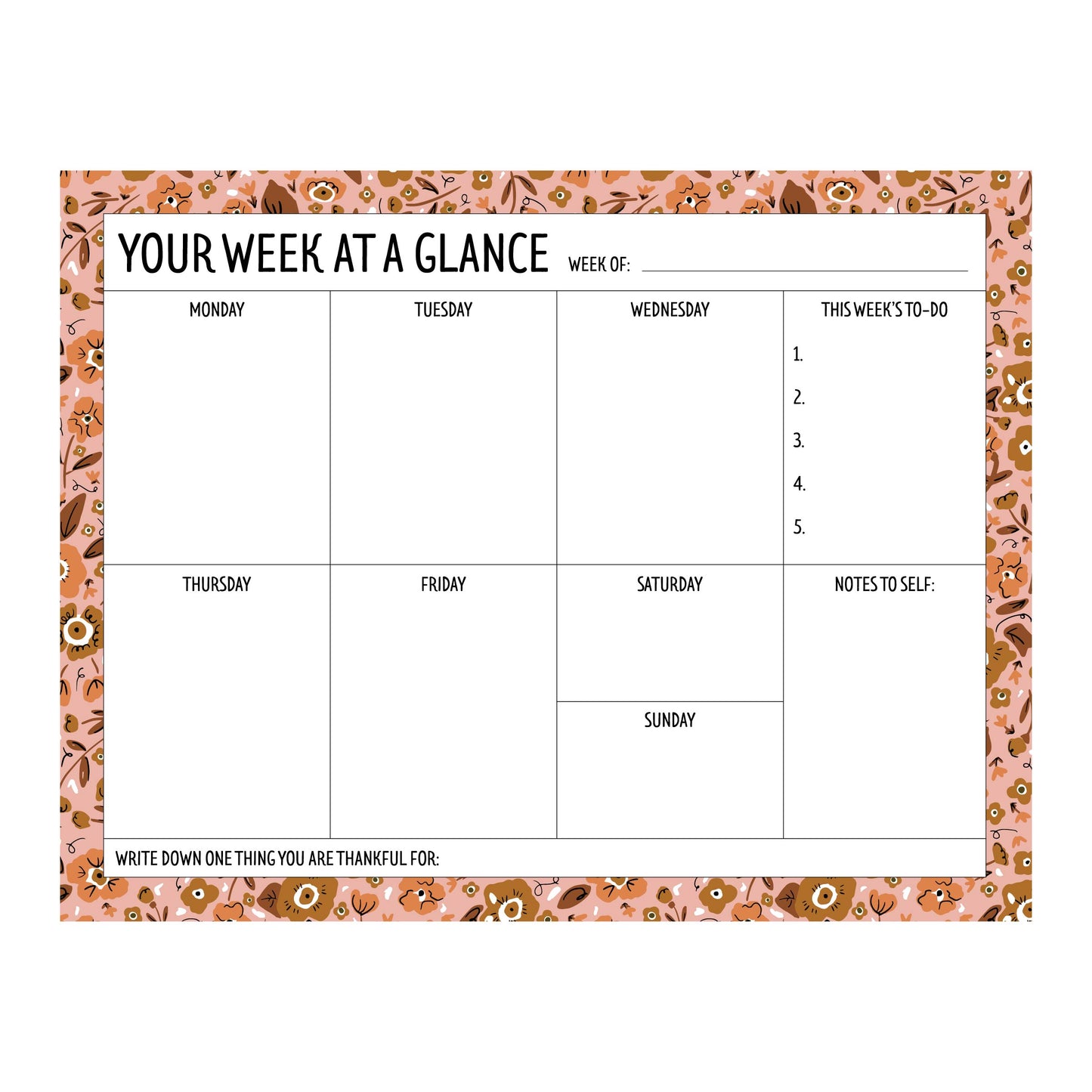 Calico Weekly Planner Notepad