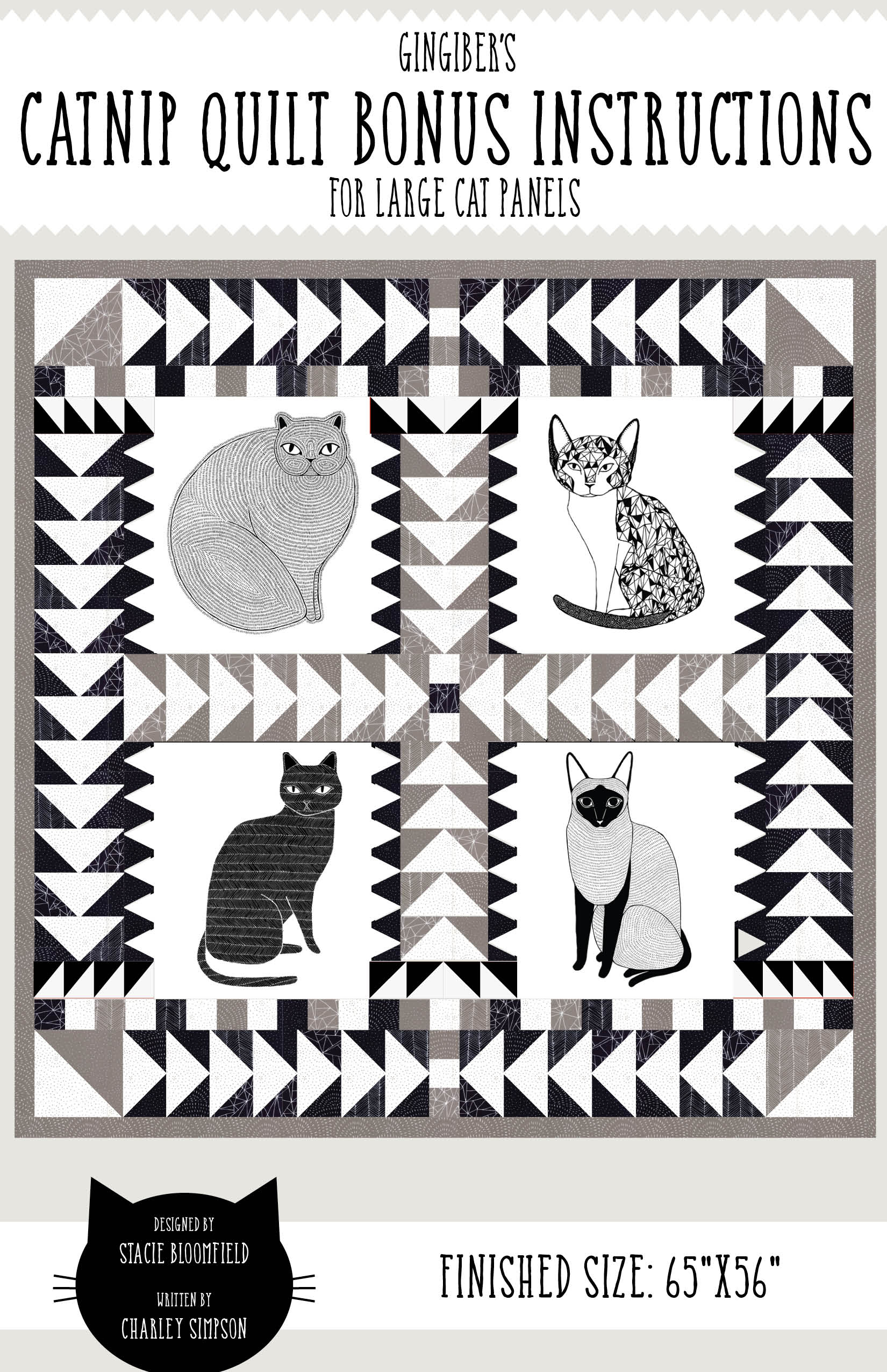 Bonus Instructions: Catnip Quilt with Large Panels – Gingiber