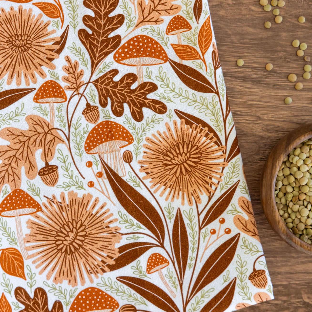 Mushroom Medley Tea Towel - Gingiber