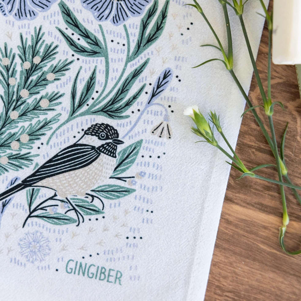 Winter Retreat Tea Towel - Gingiber