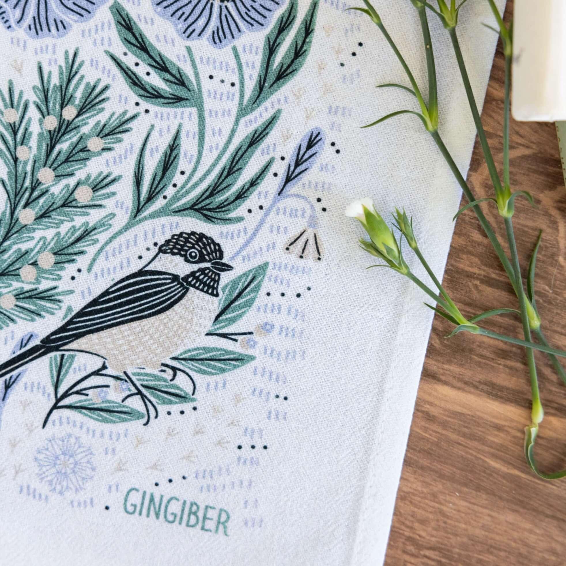 Winter Retreat Tea Towel - Gingiber