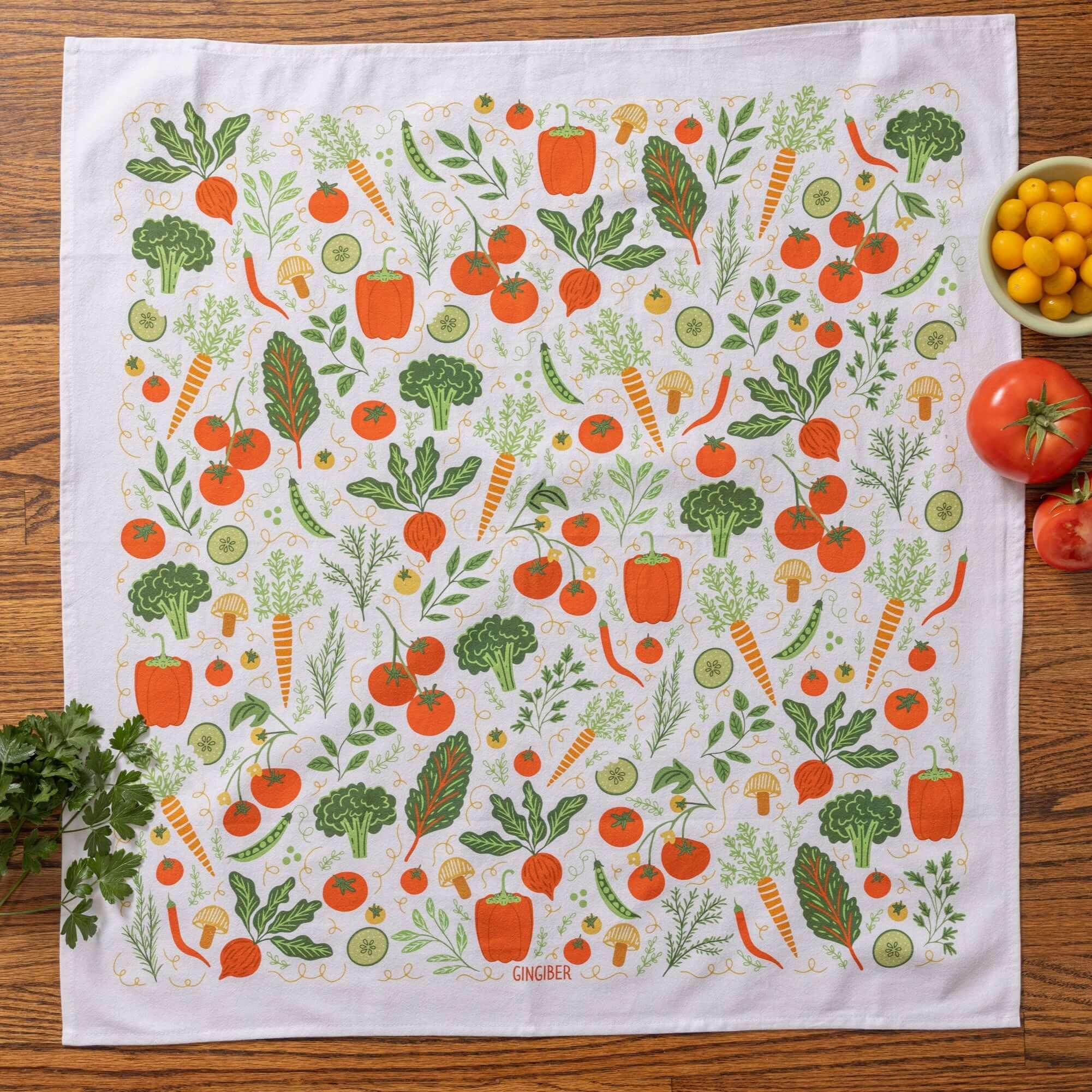 Vegetable Tea Towel - Gingiber
