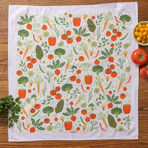 Vegetable Tea Towel - Gingiber