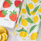 tea towels with illustrated fruit designs