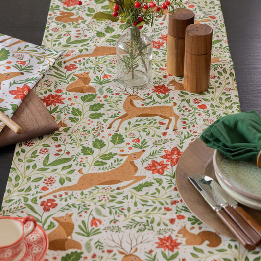 Ivory Christmas Forest Table Runner