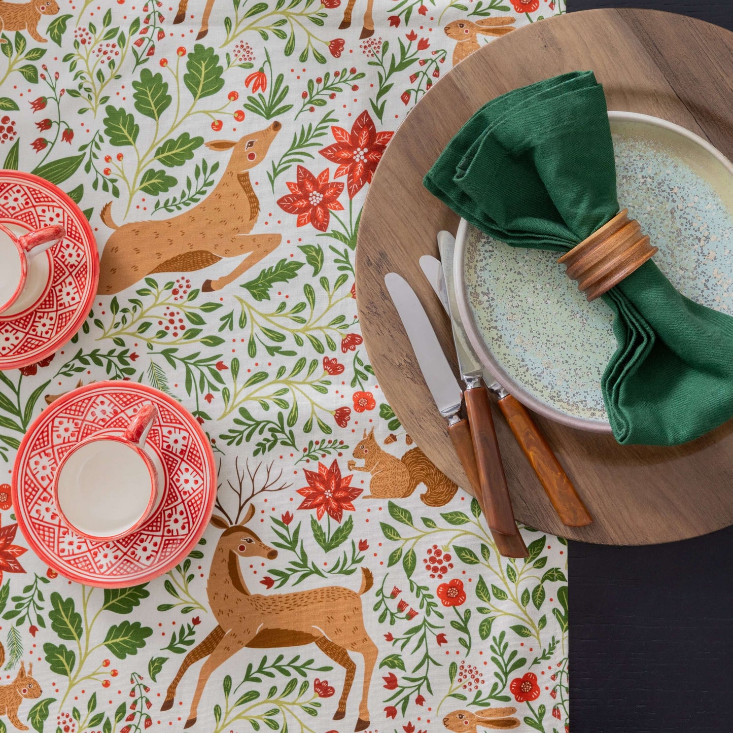 Ivory Christmas Forest Table Runner