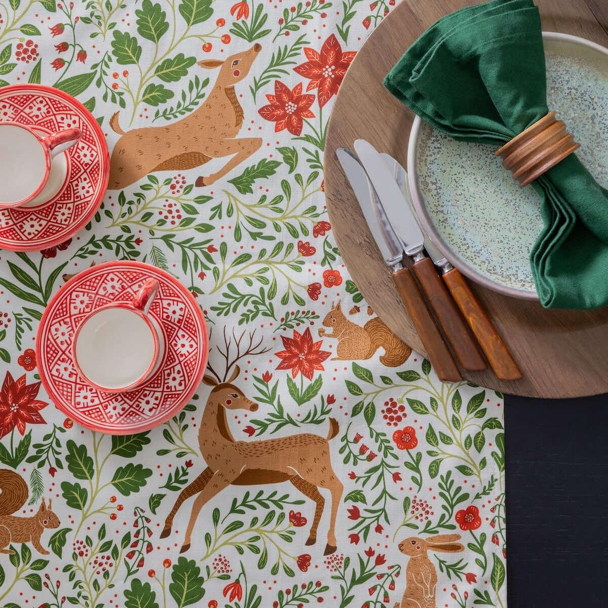 Ivory Christmas Forest Table Runner (REDIRECT) - Gingiber