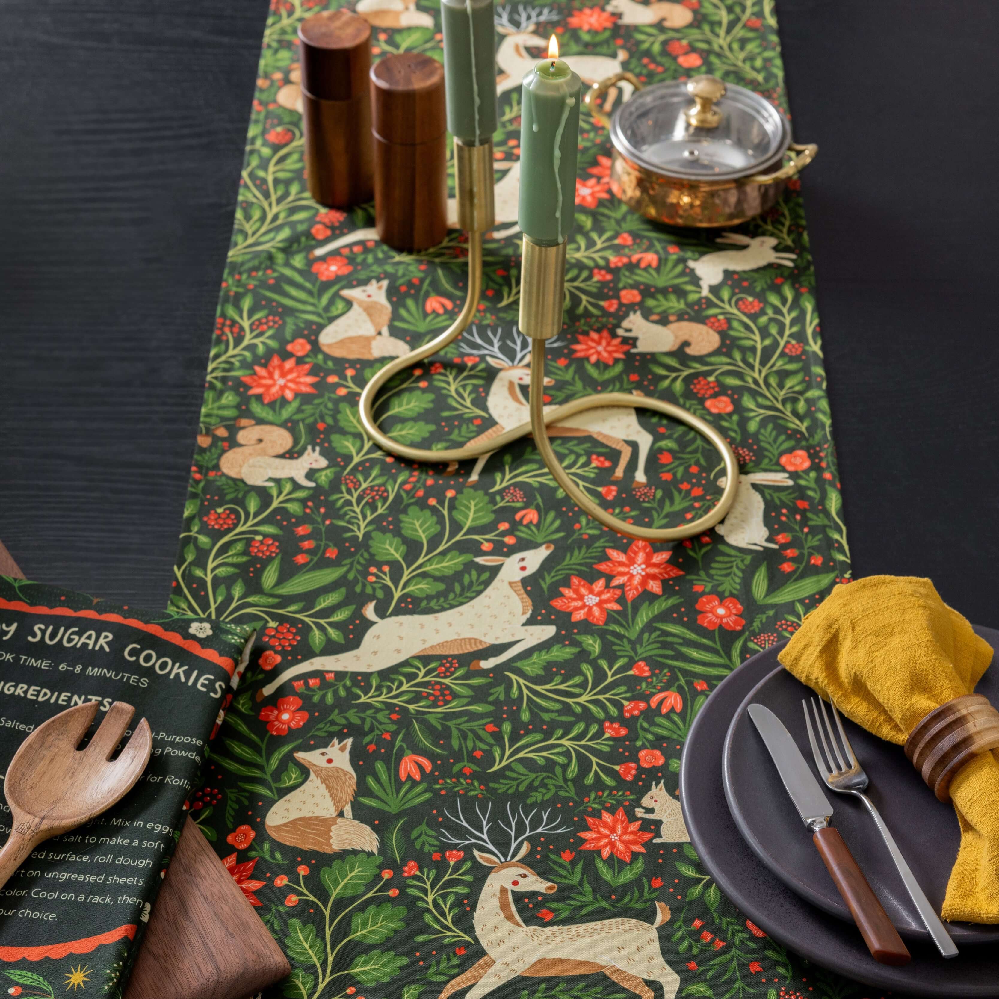 Evergreen Christmas Forest Table Runner