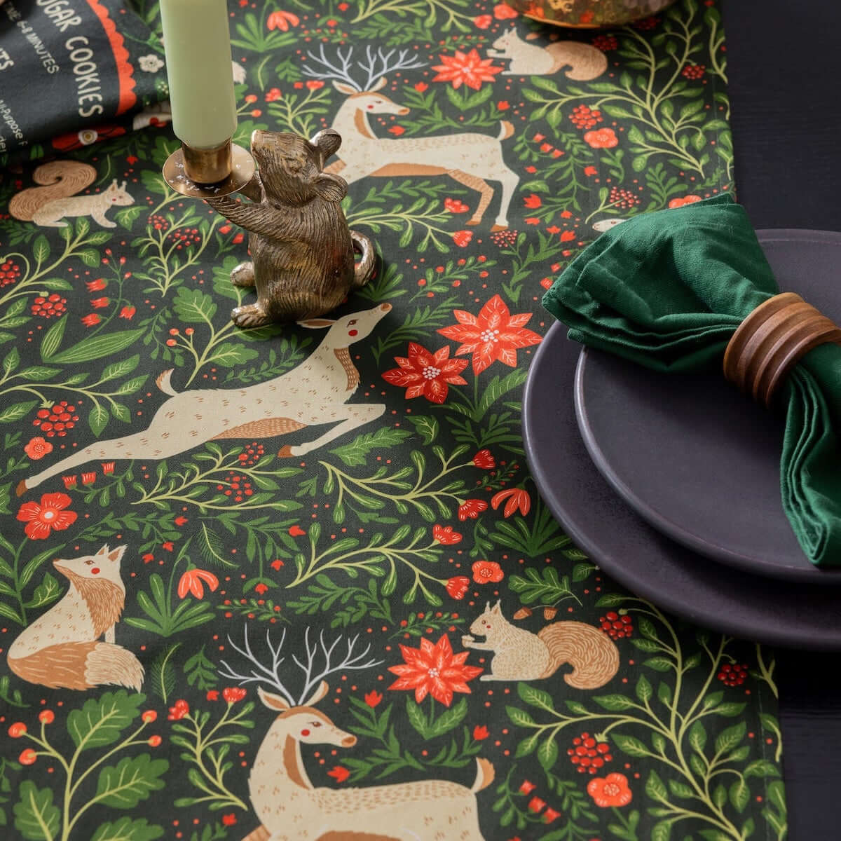 Evergreen Christmas Forest Table Runner