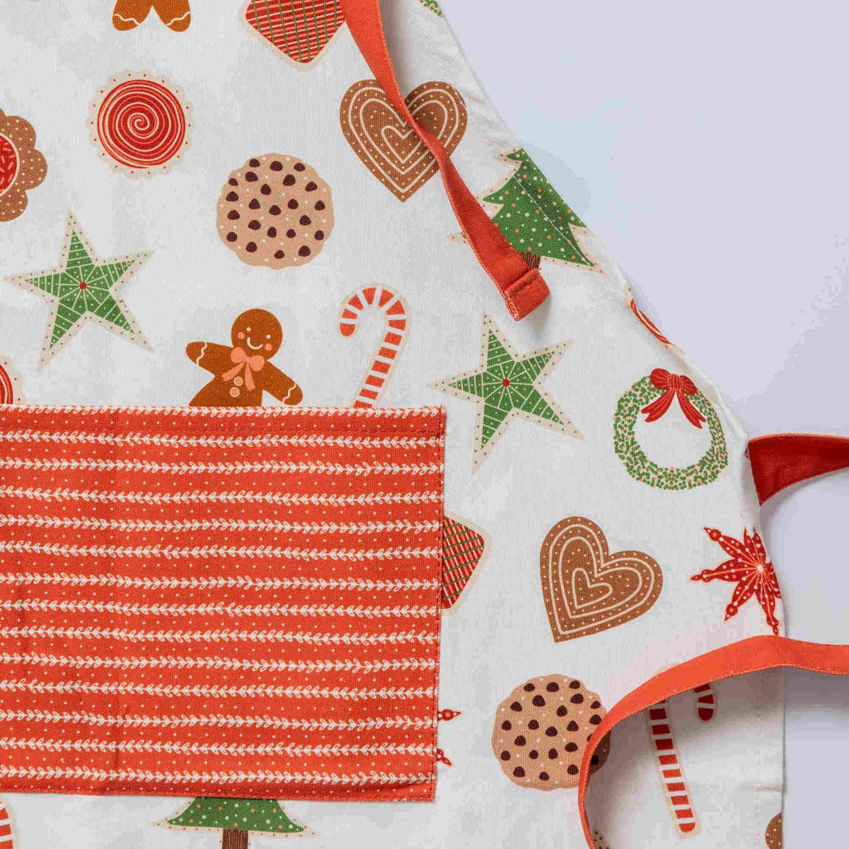 Adult Ivory Christmas Cookies Apron
