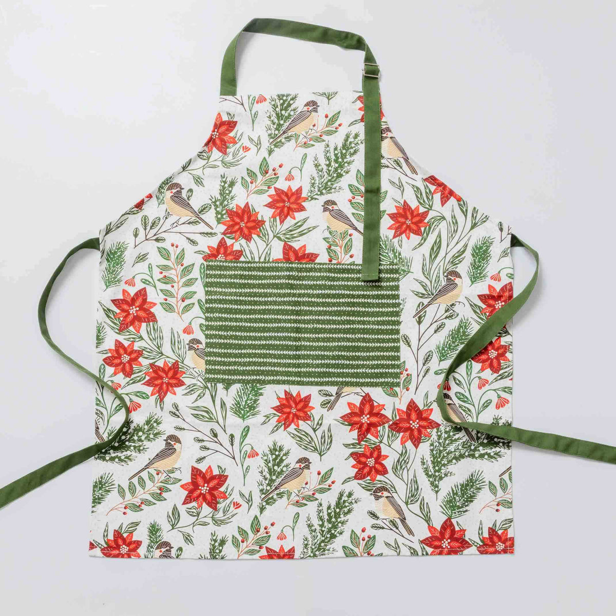 Poinsettia & Pine Apron
