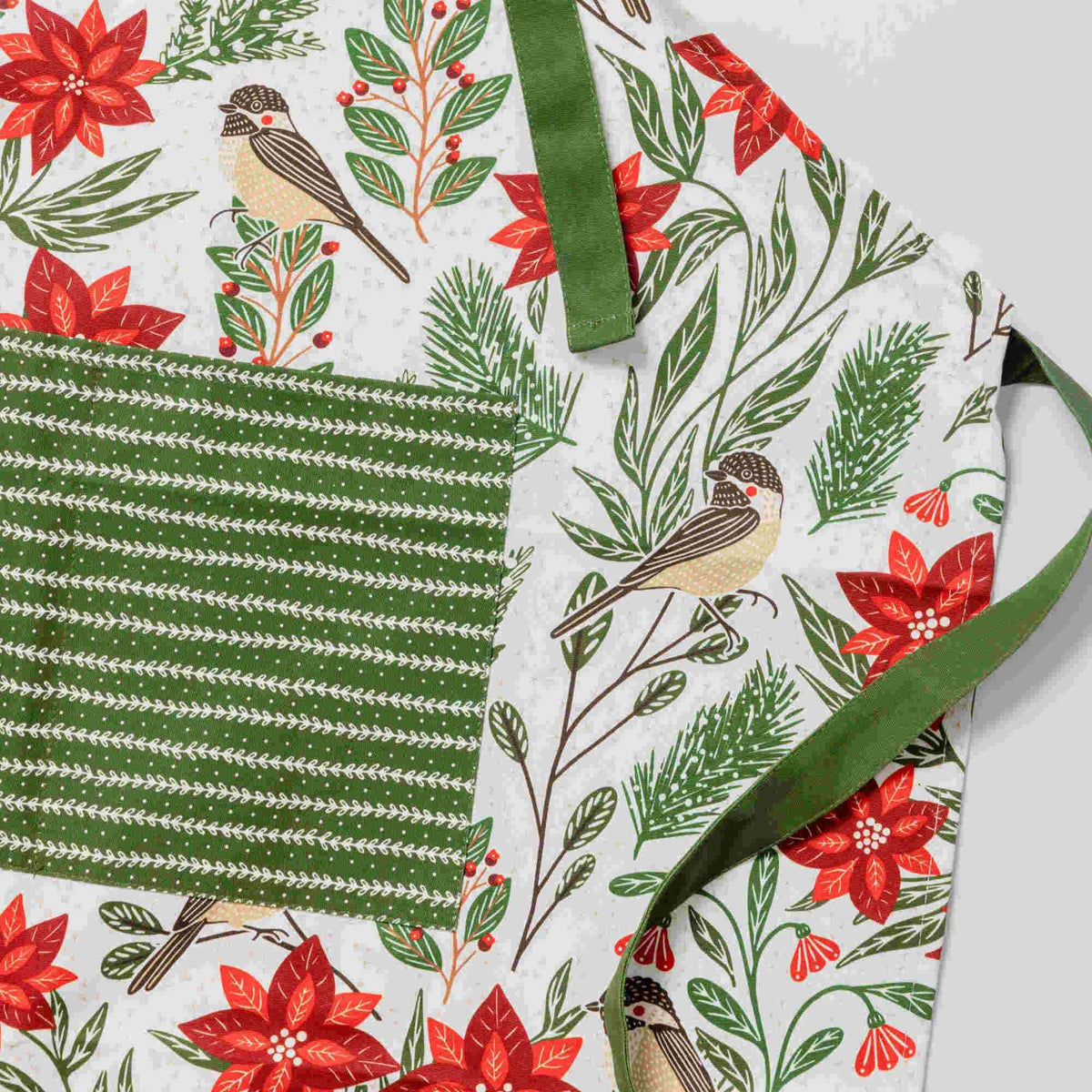 Poinsettia & Pine Apron