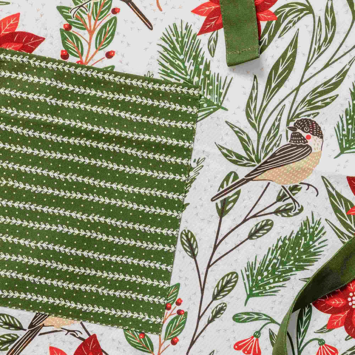 Poinsettia & Pine Apron
