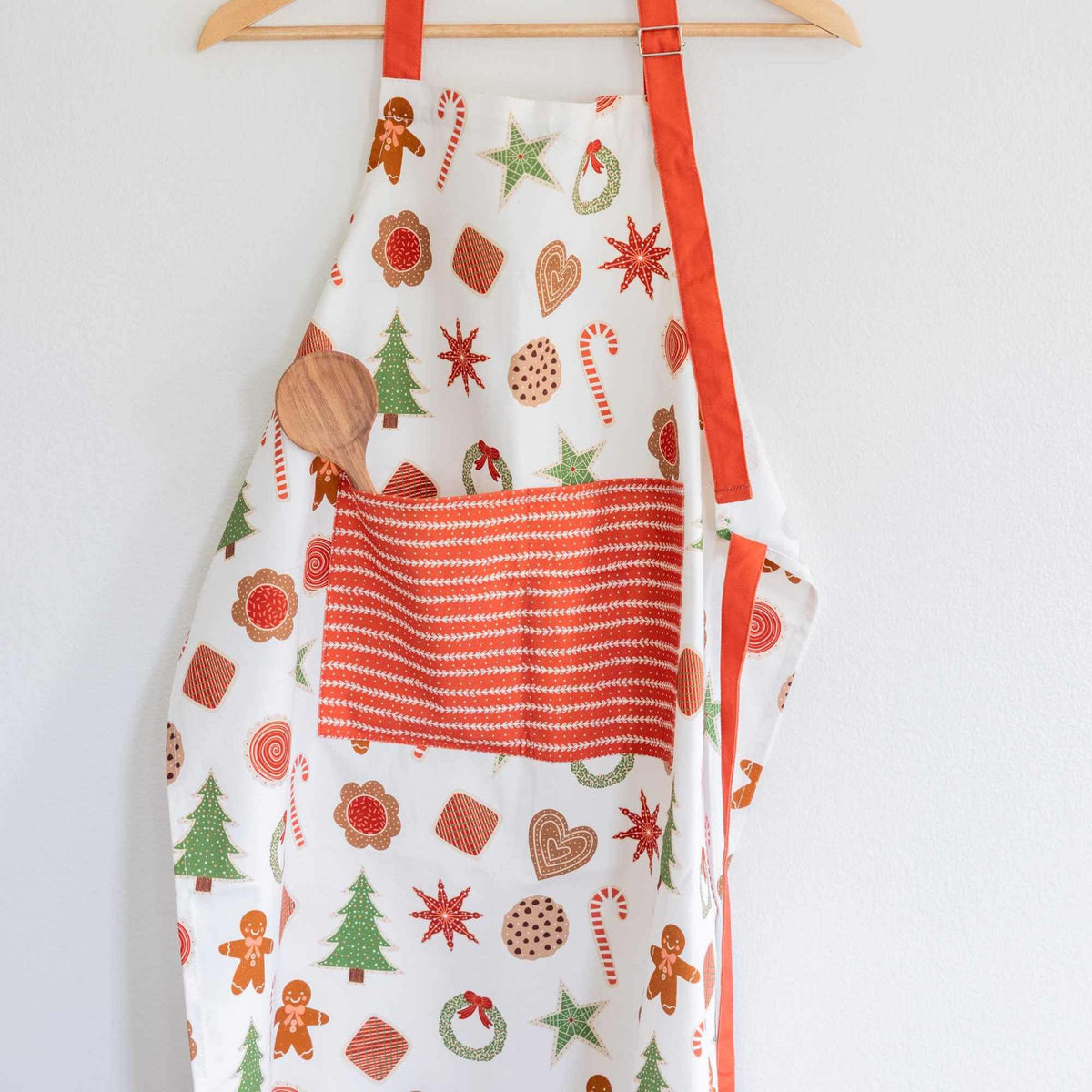 Adult Ivory Christmas Cookies Apron