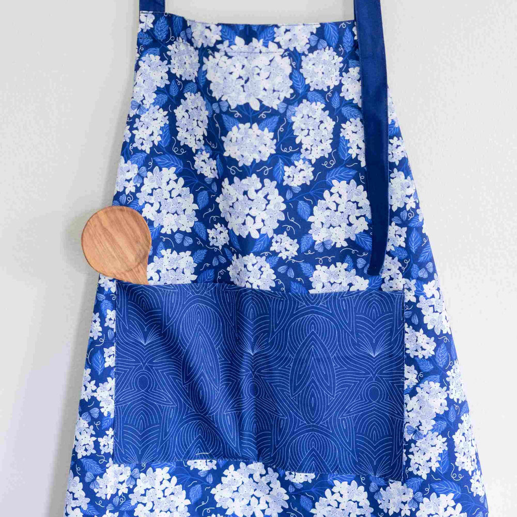 Dark Blue Hydrangea Apron