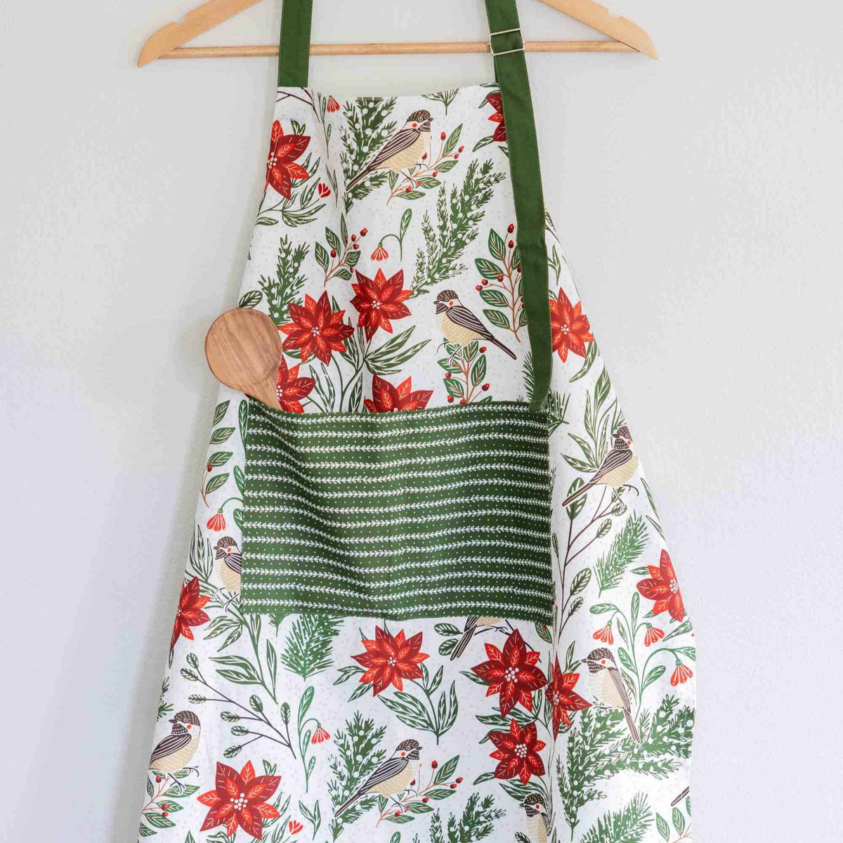 Poinsettia & Pine Apron