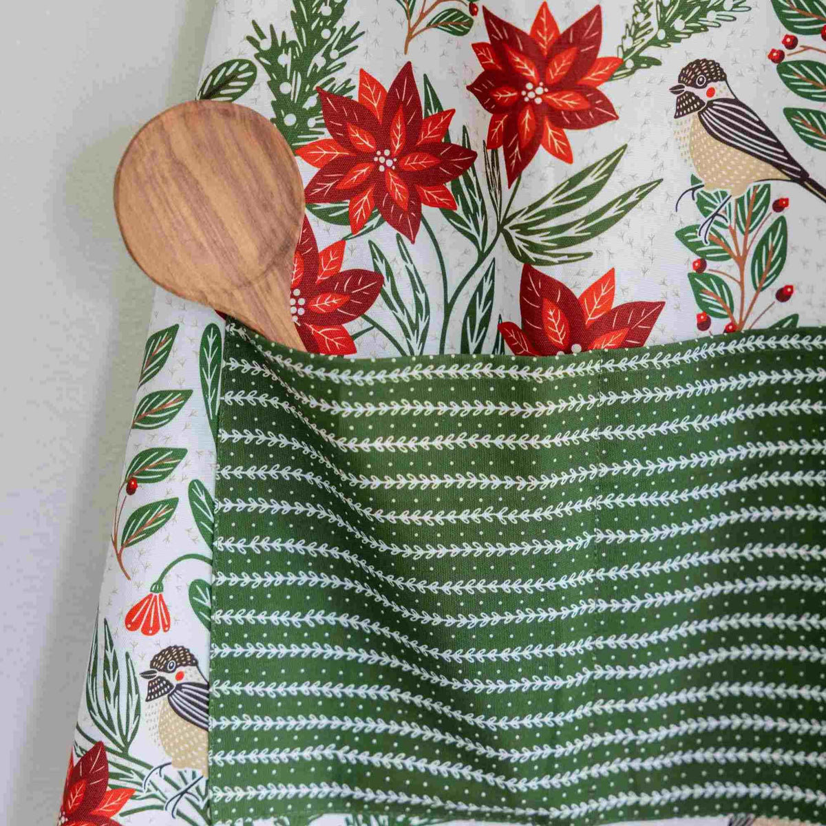 Poinsettia & Pine Apron