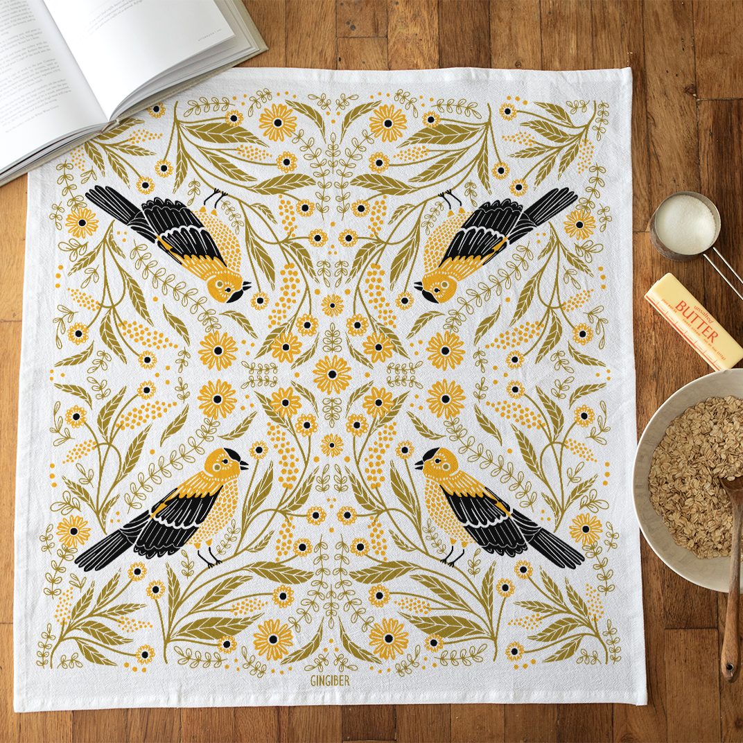 Goldfinch Tea Towel