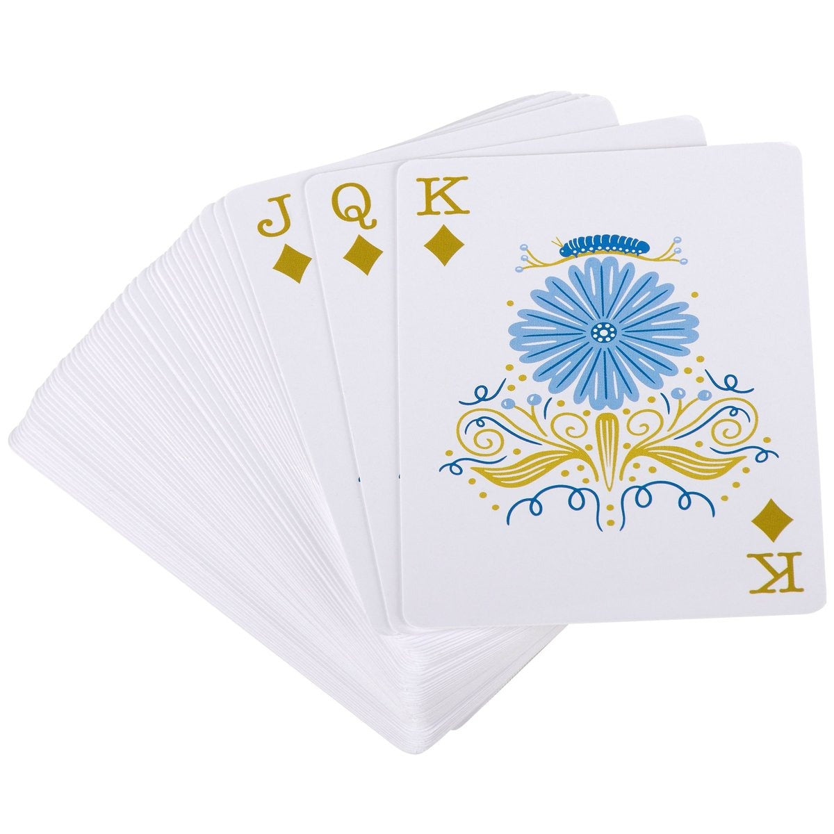 Set of playing cards with decorative design on a white background