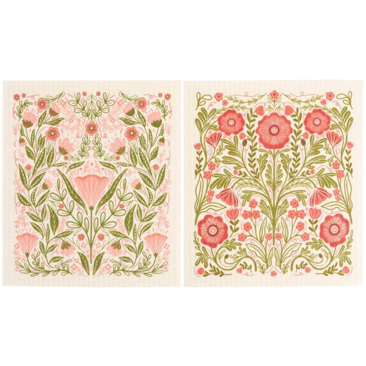 Two floral patterned items on a white background