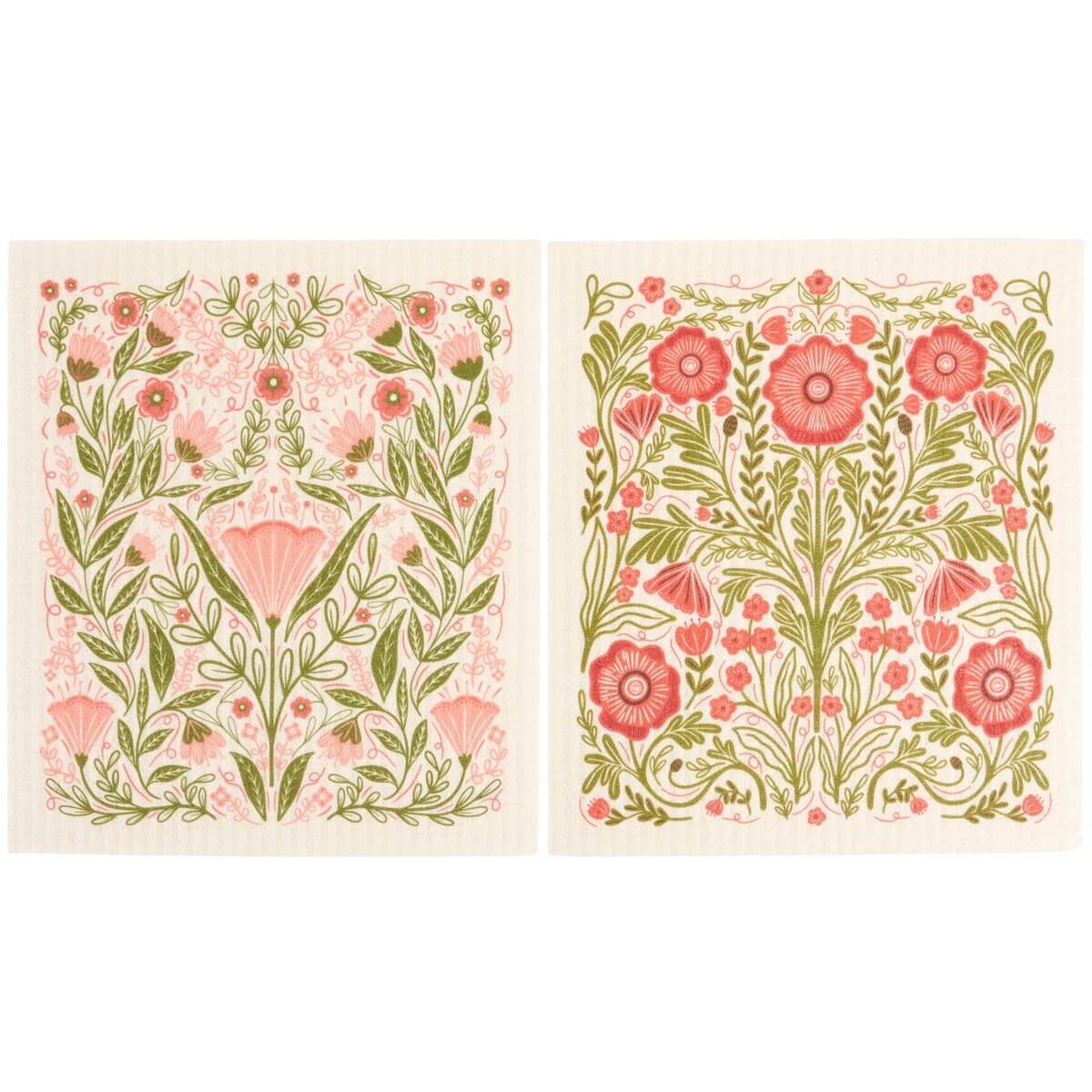 Two floral patterned items on a white background