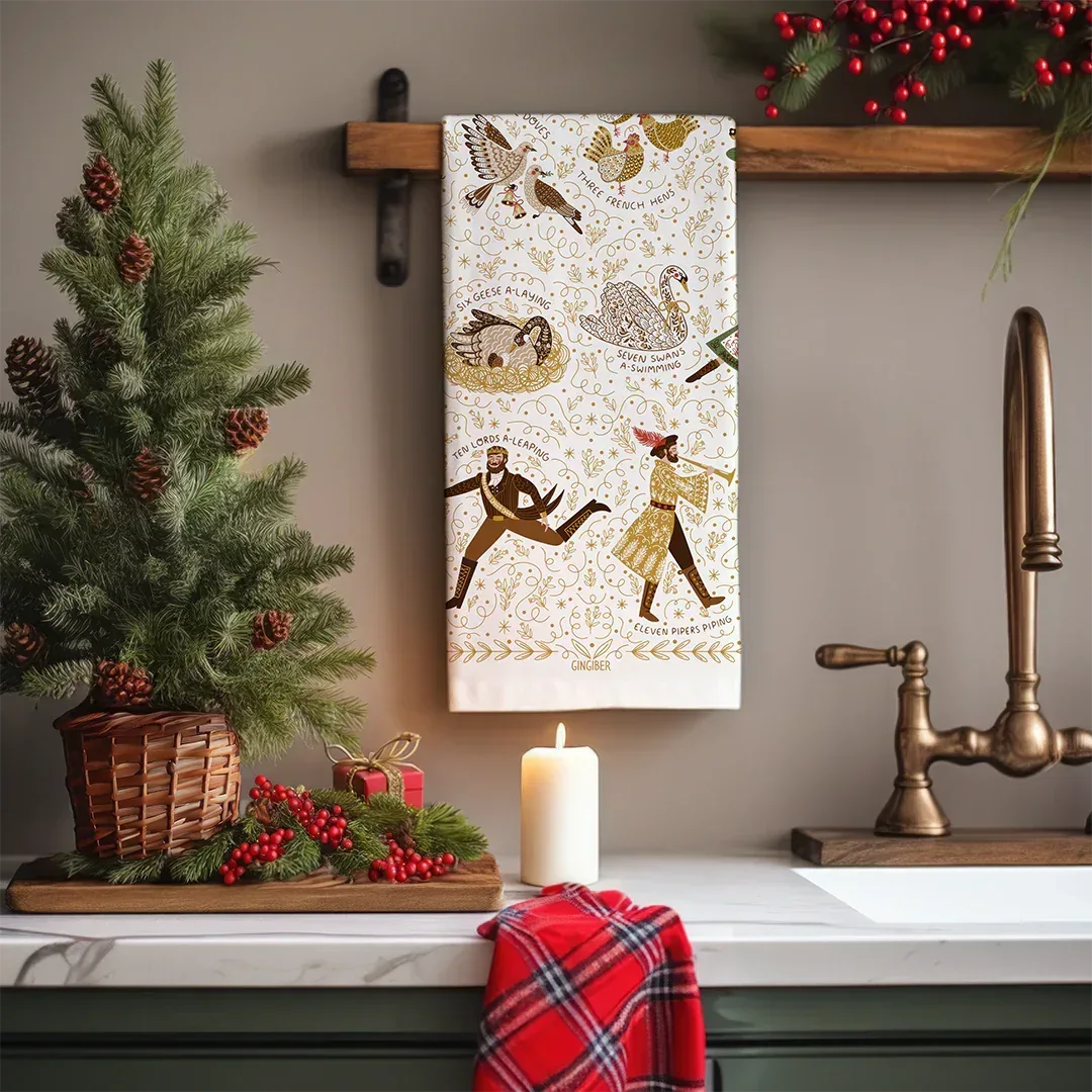 12 Days of Christmas Tea Towel - Gingiber