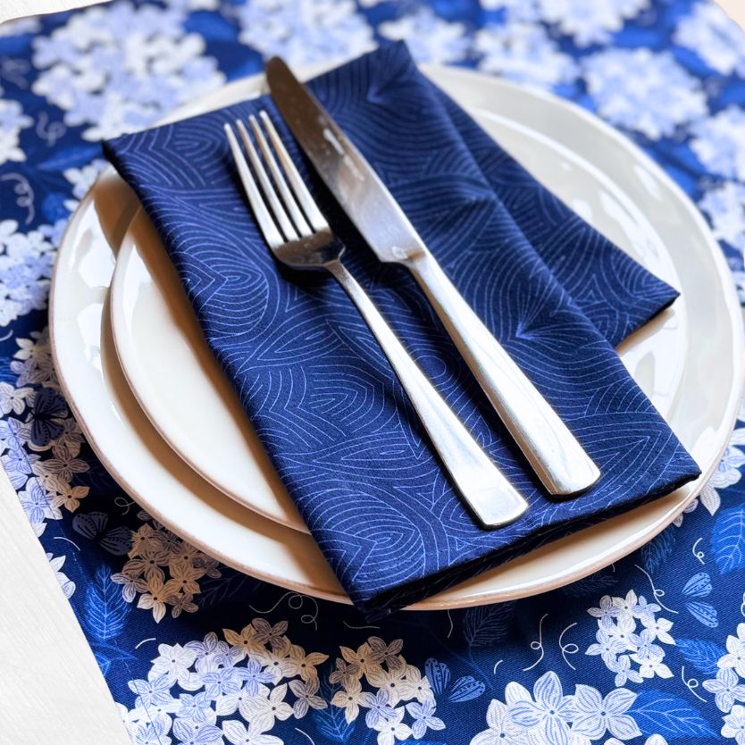 Dark Blue Nouveau Cloth Napkins