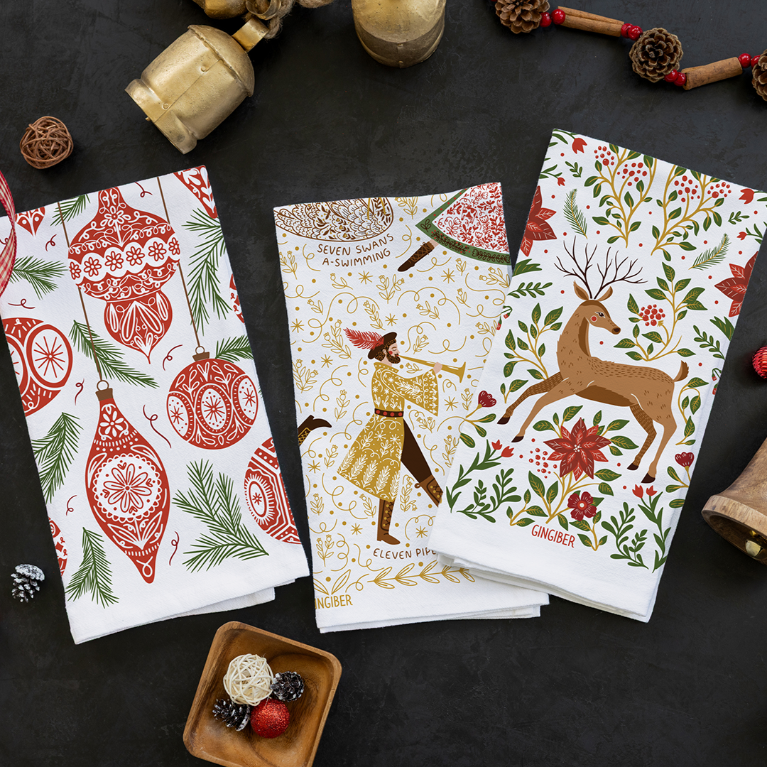 Holly Jolly Tea Towel Bundle