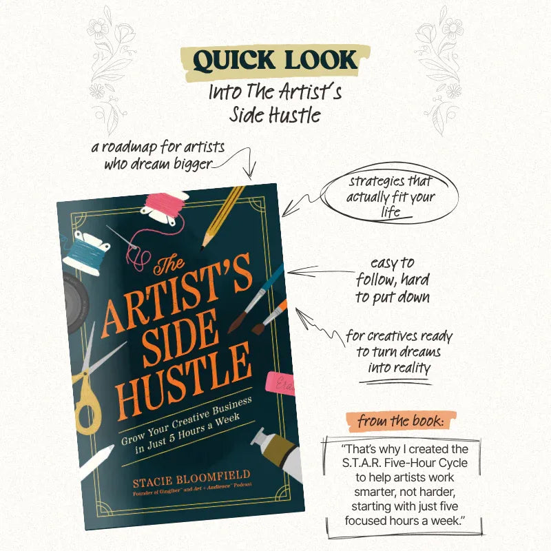The Artist's Side Hustle Book - front cover and description