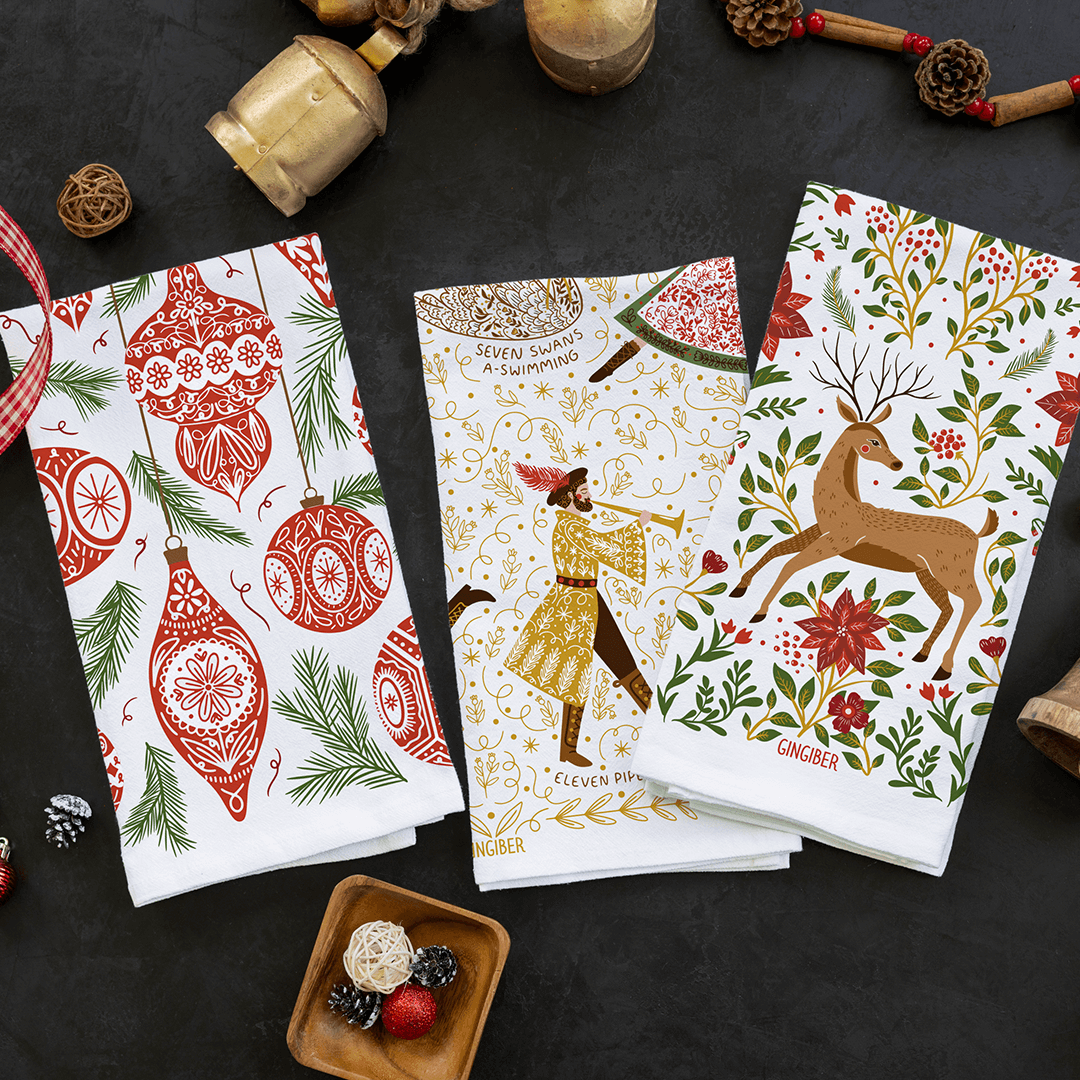 Holly Jolly Tea Towel Bundle