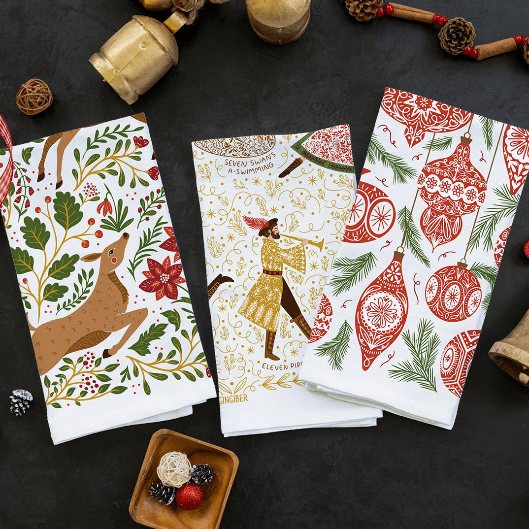 Holly Jolly Tea Towel Bundle