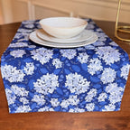 Dark Blue Hydrangea Table Runner