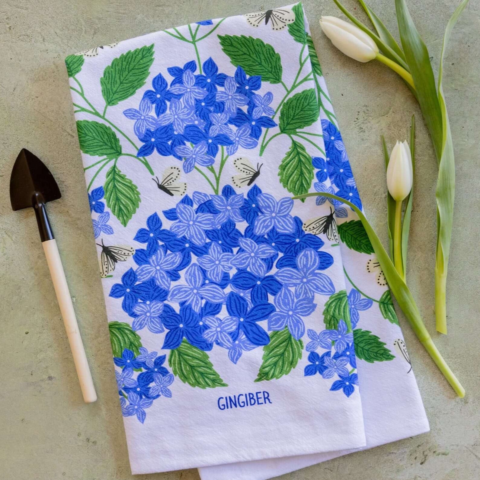 Blue Hydrangeas Tea Towel