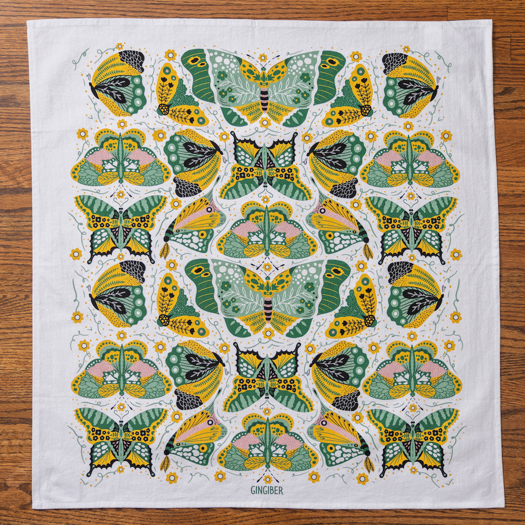 Night Butterfly Tea Towel