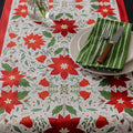 Christmas Poinsettia Table Runner - Red