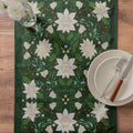 Christmas Poinsettia Table Runner - Green