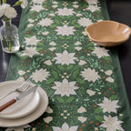 Christmas Poinsettia Table Runner - Green