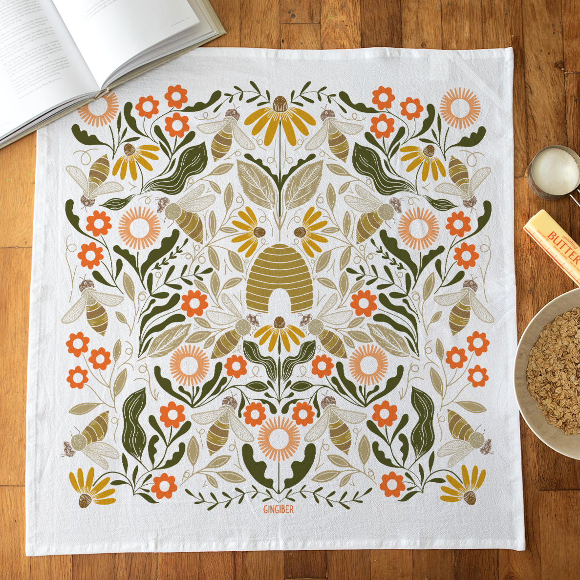 Beehive Tea Towel