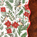 Poinsettia & Pine Tree Skirt