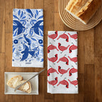 tea towels with illustrated birds