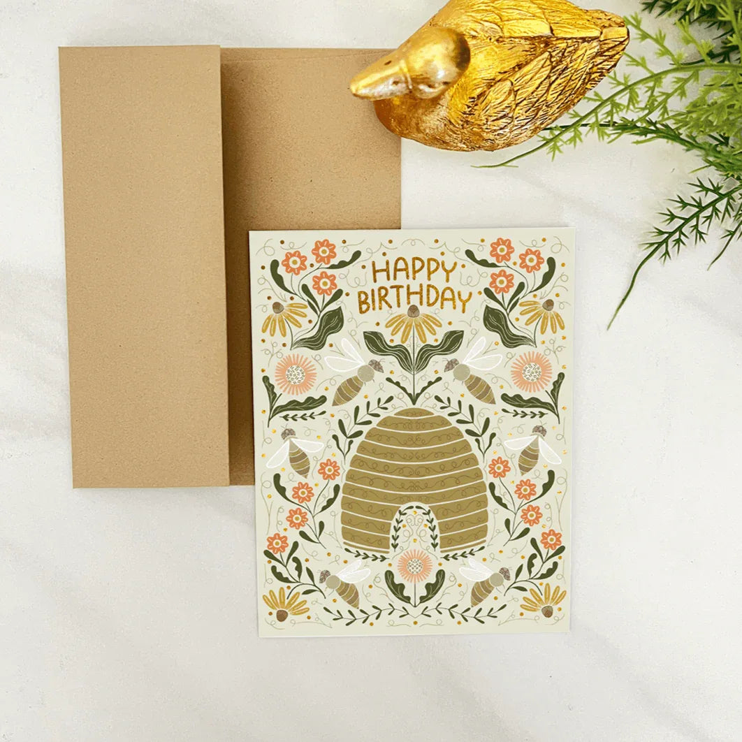 Beehive Birthday Card - Gingiber