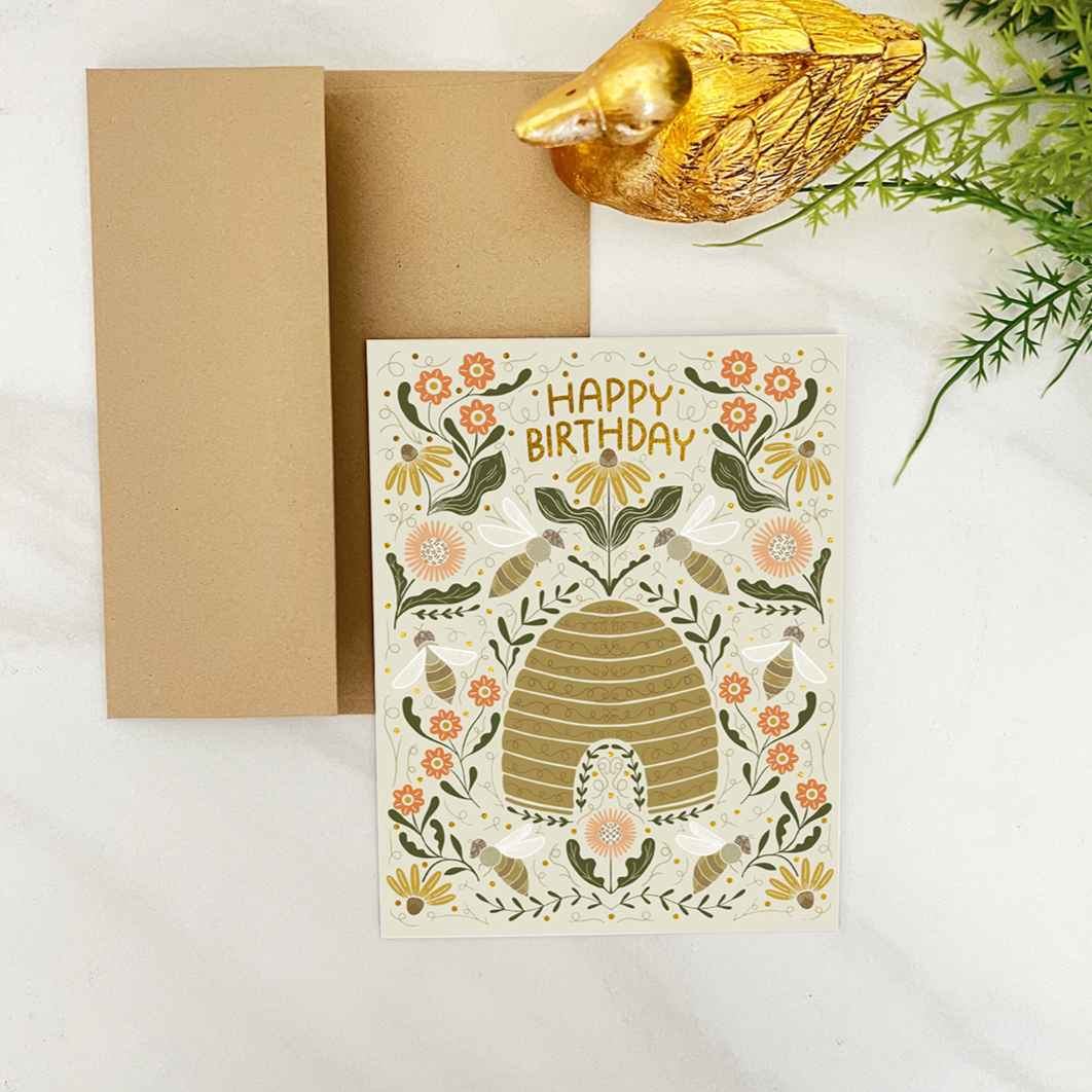 Beehive Birthday Card