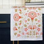 Multicolor illustrated floral tea towel