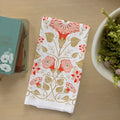 Multicolor illustrated floral tea towel