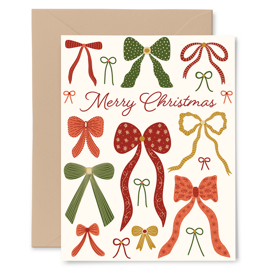 Bows Merry Christmas Card