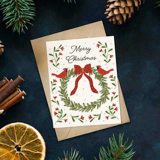 Cardinals Merry Christmas Card