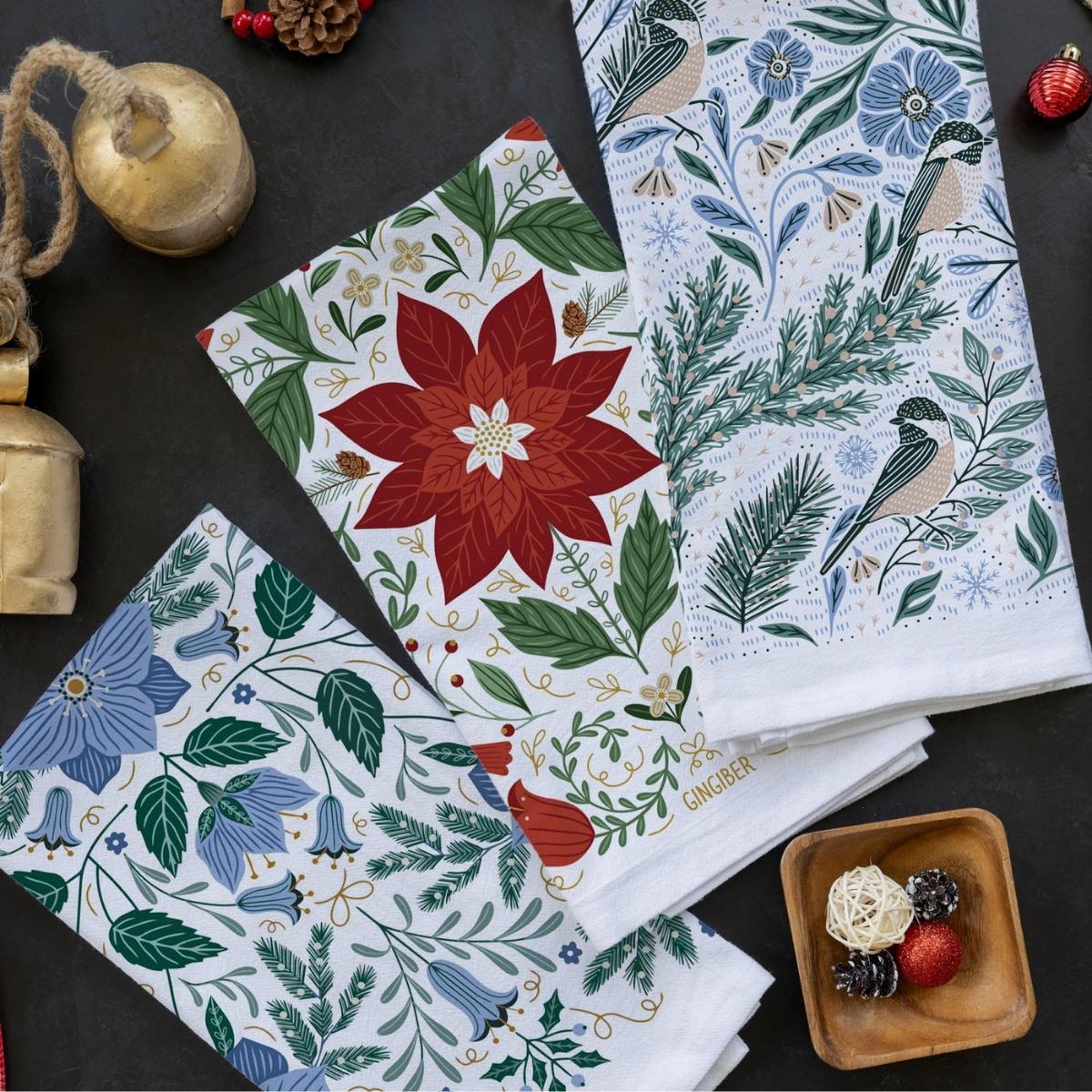 Winter Botanicals Tea Towel Bundle