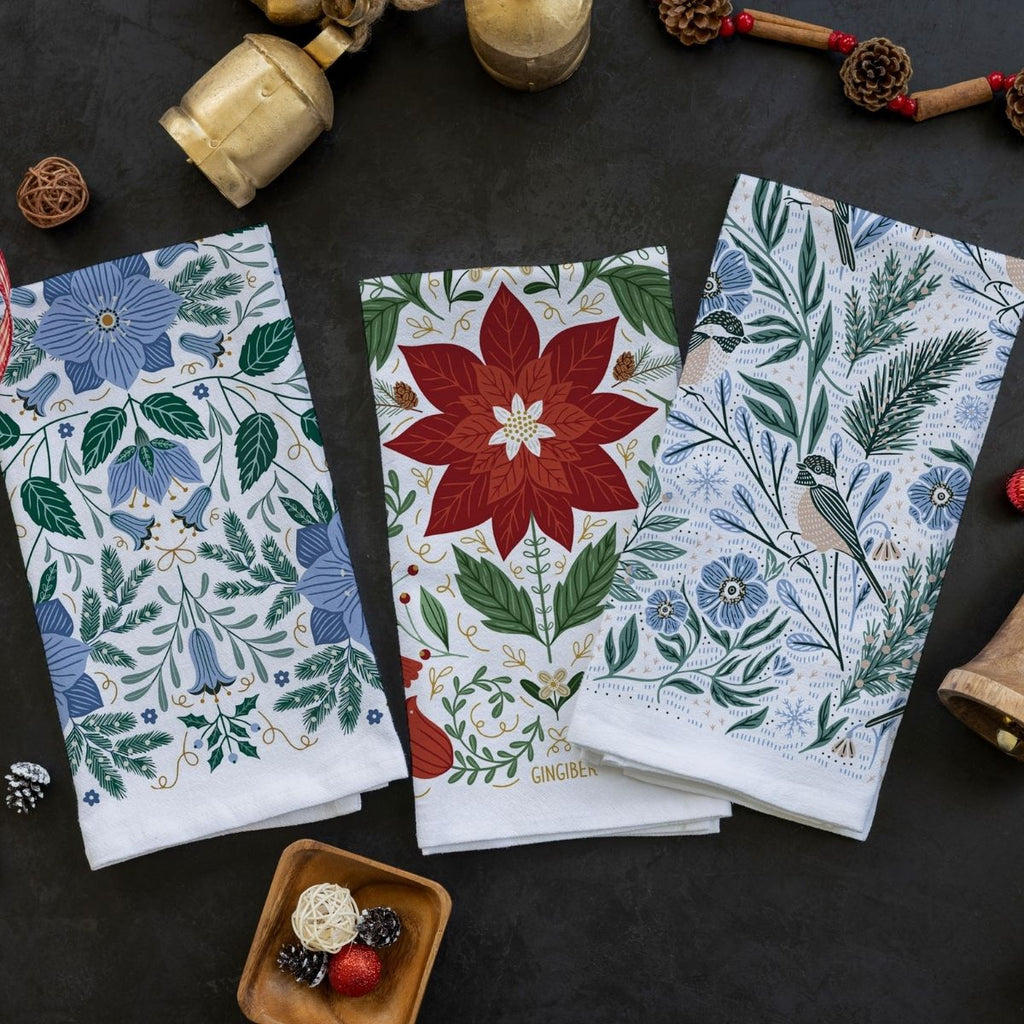 Winter Botanicals Tea Towel Bundle