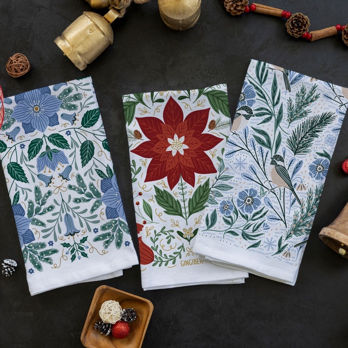 Winter Botanicals Tea Towel Bundle